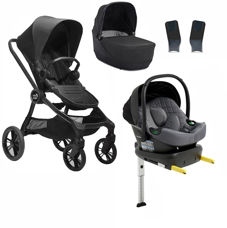 Baby Jogger City Sights Duovagn inkl. Beemoo Route Babyskydd &  Bas Rich Black/Mineral Grey