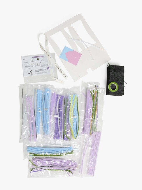 Fippla DIY-set Blombukett med Piprensare 32 Delar, Lila