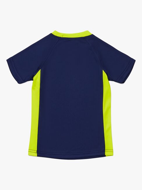 Hyperfied V-Neck Neo Logo T-Shirt, Medieval Blue