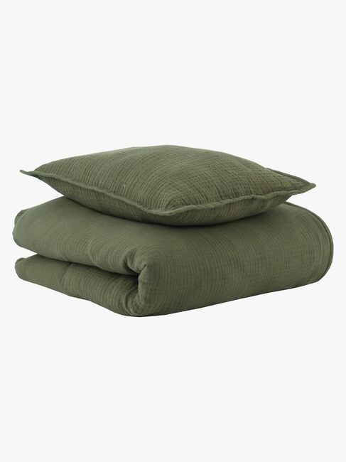 Oh, Poppy! Vega Muslin Bäddset 70x80 Spjälsäng, Forest Green