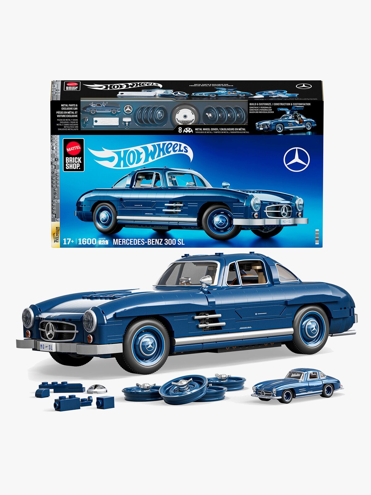 Mattel Brick Shop Hot Wheels Premium Series Byggset Mercedes-Benz 300 SL 1600 Delar