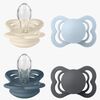 BIBS Supreme Napp 4-Pack Silikon Stl 1, Ivory/Baby Blue/Petrol/Iron