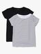 Luca & Lola Fanny Topp 2-pack, Black/Stripes