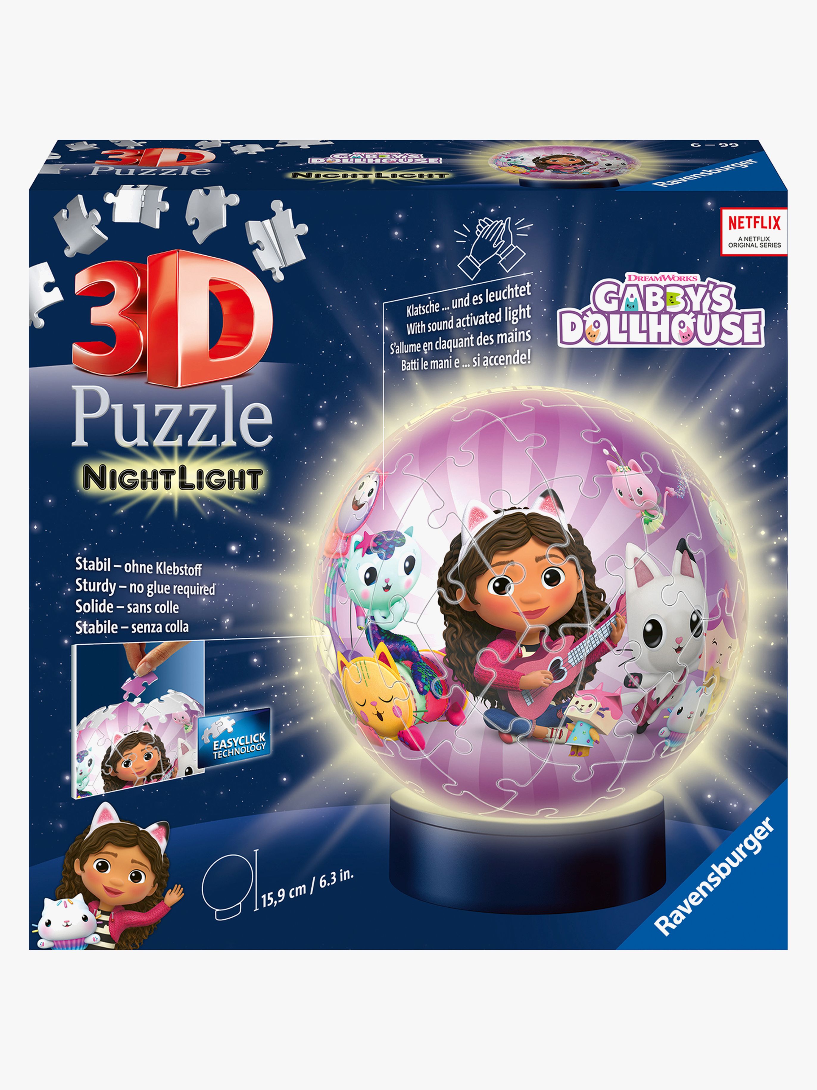 Ravensburger Gabby's Dollhouse 3D-pussel Nattlampa 72 Bitar, Barnrum