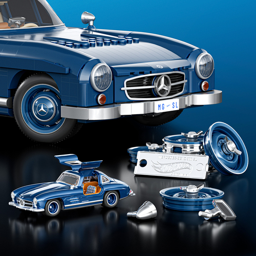 Mattel Brick Shop Hot Wheels Premium Series Byggset Mercedes-Benz 300 SL 1600 Delar