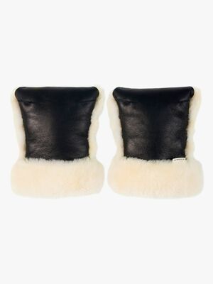 BINIBAMBA Fårskinn Coated Buggy Handvärmare, Noir/Milk