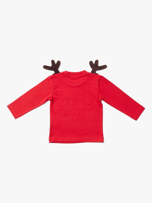 Luca & Lola Baby Kortärmad t-shirt Santa Is Real Deer, Red