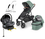 UPPAbaby VISTA V2 Duovagn inkl. Beemoo Route Babyskydd & Bas, Gwen Green/Mineral Grey