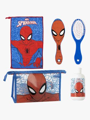 Marvel Spider-Man Kulturbeutel mit Handtuch Haarbürste & Flasche