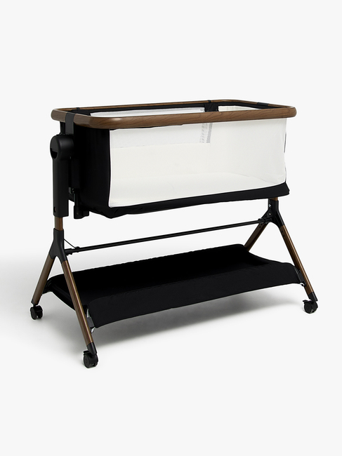 Beemoo CARE Luna Bedside Crib, Black/Ebony Oak