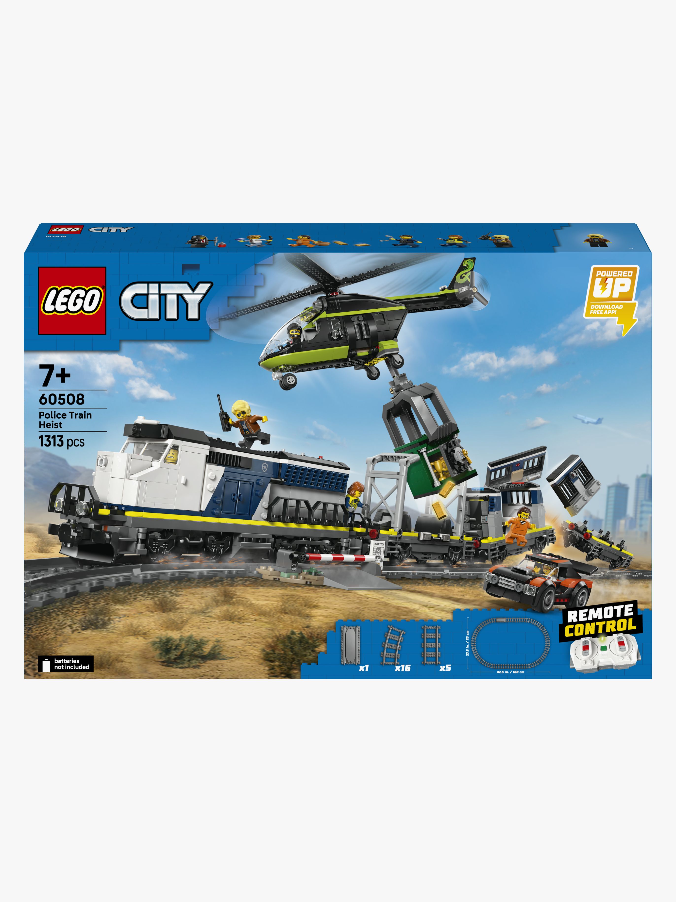 LEGO City 60508 Polis – tågrån med 1 313 delar för barn från 7 år