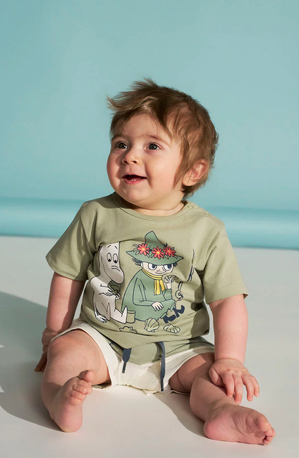 Mumin by Martinex Ledighet Shorts Set, Grön/Vit