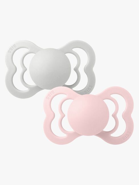 BIBS Supreme Napp 2-pack Silikon Stl 1 Symmetrisk, Haze/Blossom