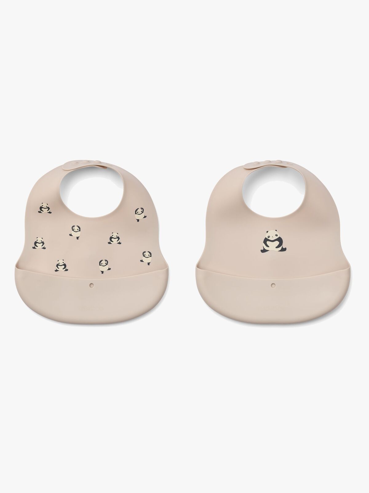 LIEWOOD Ember Mönstrad Haklapp 2-Pack, Panda/Sandy