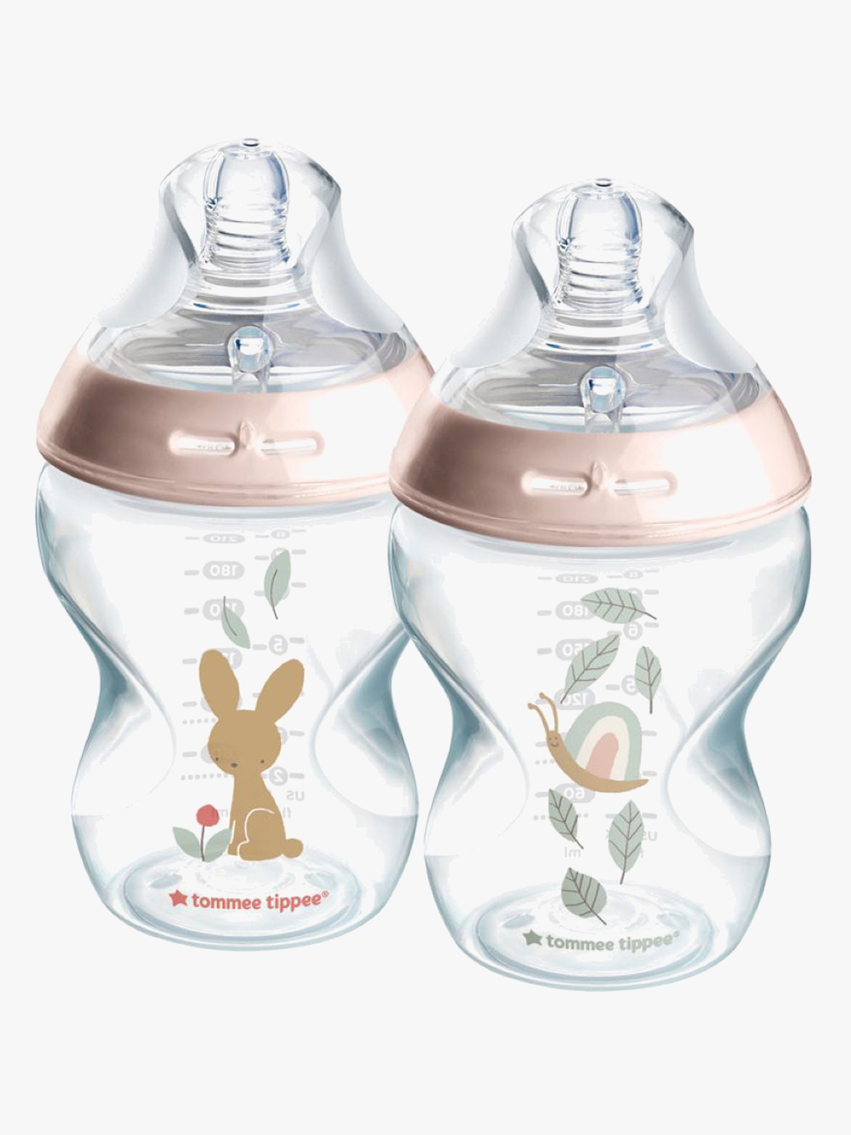 Tommee Tippee Natural Start Nappflaskor 260 ml 2-Pack, Deco Pink