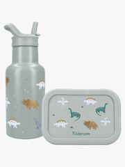 Kidzroom Stainless Steel Flaska & Silikon Matlåda Small Talk, Grön
