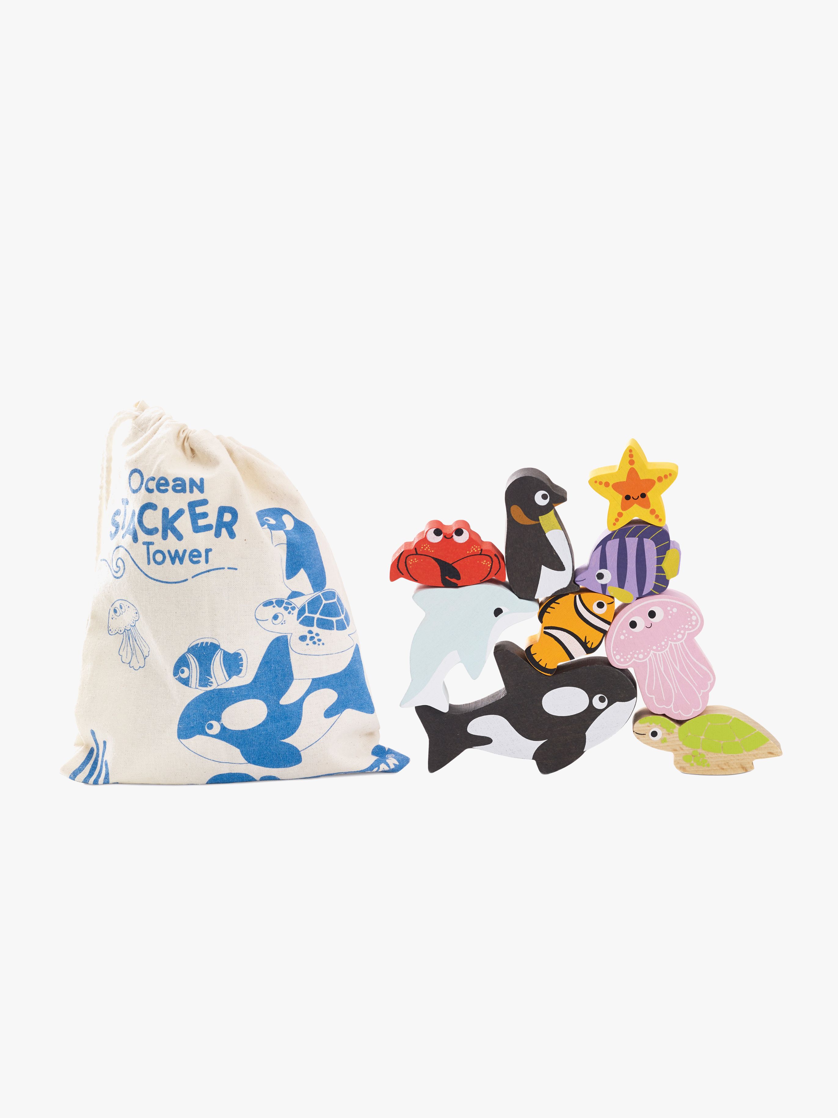 Le Toy Van Stapelklossar Havsdjur &  Påse