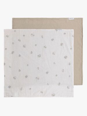 Baby's Only Swaddler 115x115 2-Pack, Tender Beige/Clover