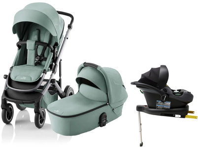 Britax Smile 5Z Duovagn inkl. Beemoo Route Babyskydd & Bas, Jade Green/Mineral Grey