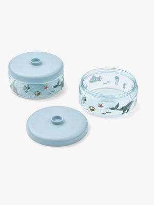 LIEWOOD Dominique Tritan Snackslåda 500 ml 2-Pack, Sea creature/Sandy