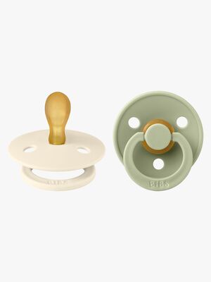 BIBS Colour Napp 2-pack Latex Stl 1 Symmetrisk, Ivory/Sage