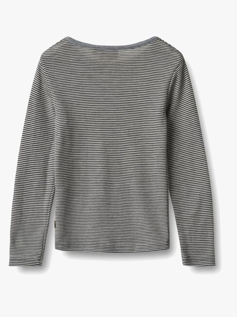 Wheat Alfie Långärmad Topp Merinoull, Navy Stripe