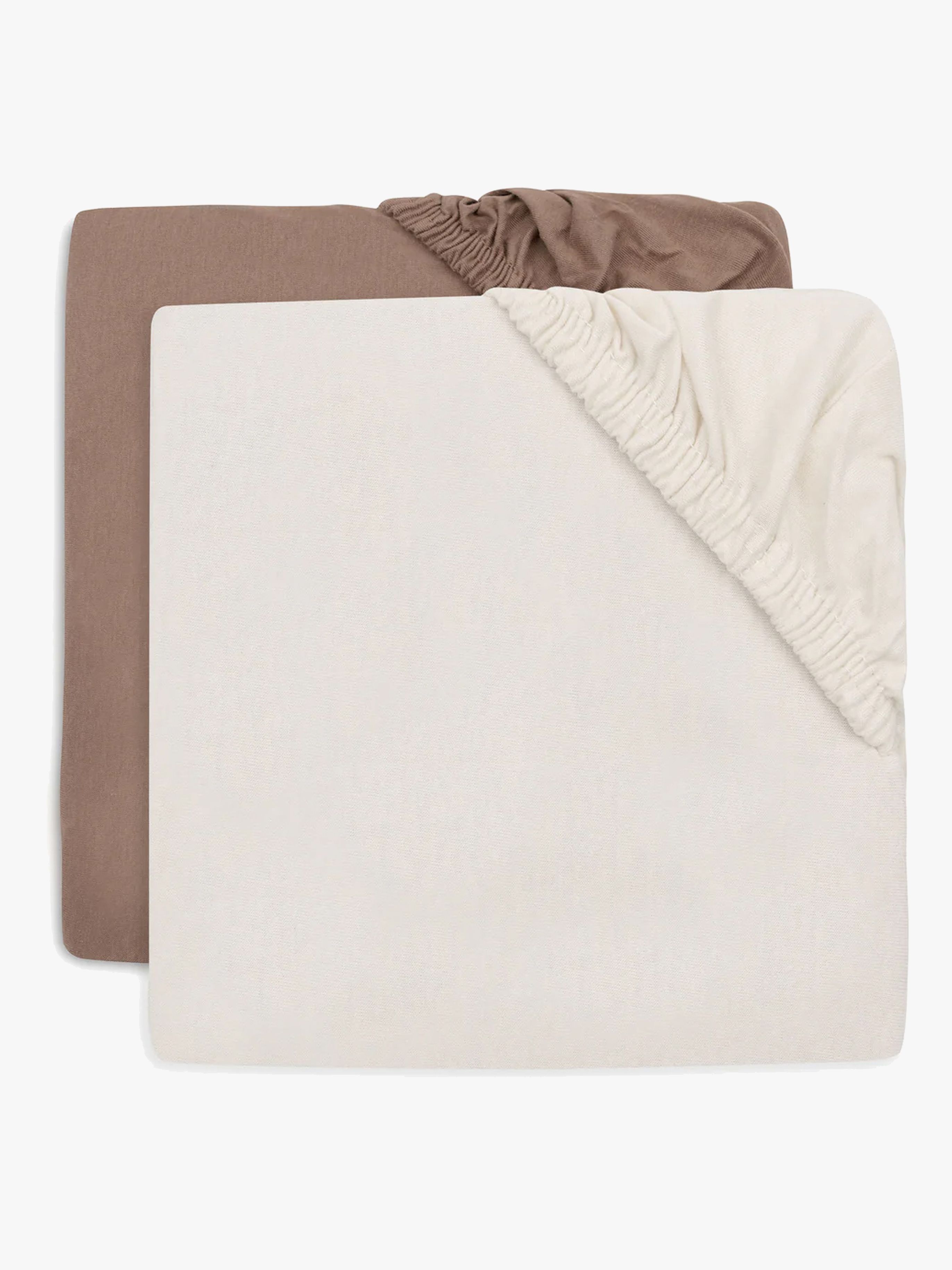 Jollein Dra-på-lakan 60x120 2-Pack, Milky Coffee/Ivory