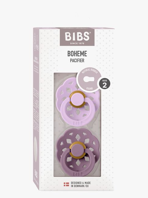 BIBS Boheme Napp 2-Pack Latex Stl 2 Rund, Violet Sky/Mauve
