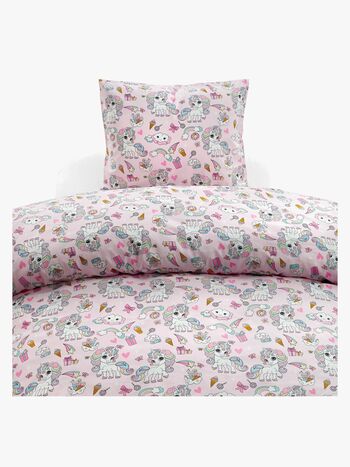 Borganäs Bäddset 150x210 Enhörning, Rosa