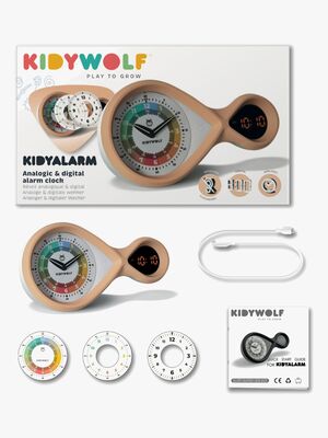 Kidywolf KIDYALARM Väckarklocka, Brun