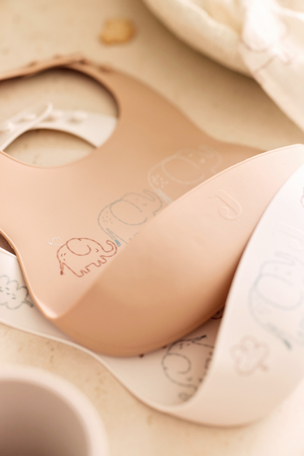 Jollein Haklapp Silikon 2-Pack, Elephant Tales