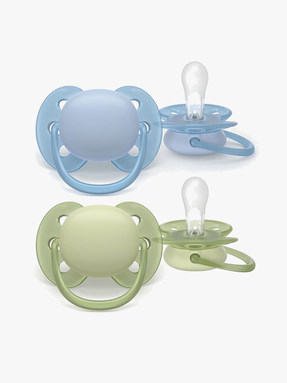 Philips Avent Ultra Soft Napp 0–6m 2-Pack, Grön/Blå