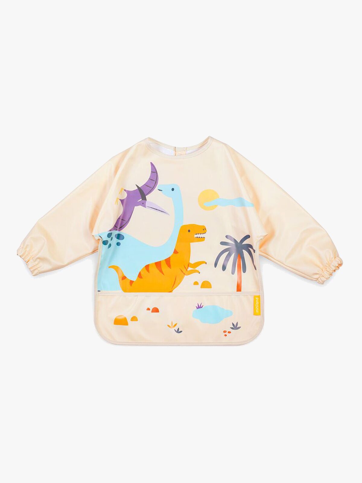 Miniland Långärmad Haklapp med Ficka, Jurassic