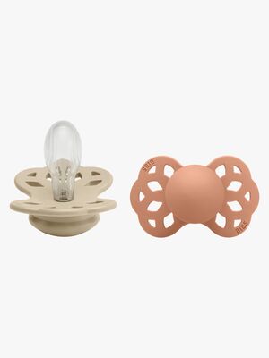 BIBS Infinity Smokker 2-pack Silikon Str 2 Symmetrisk, Vanilla/Peach