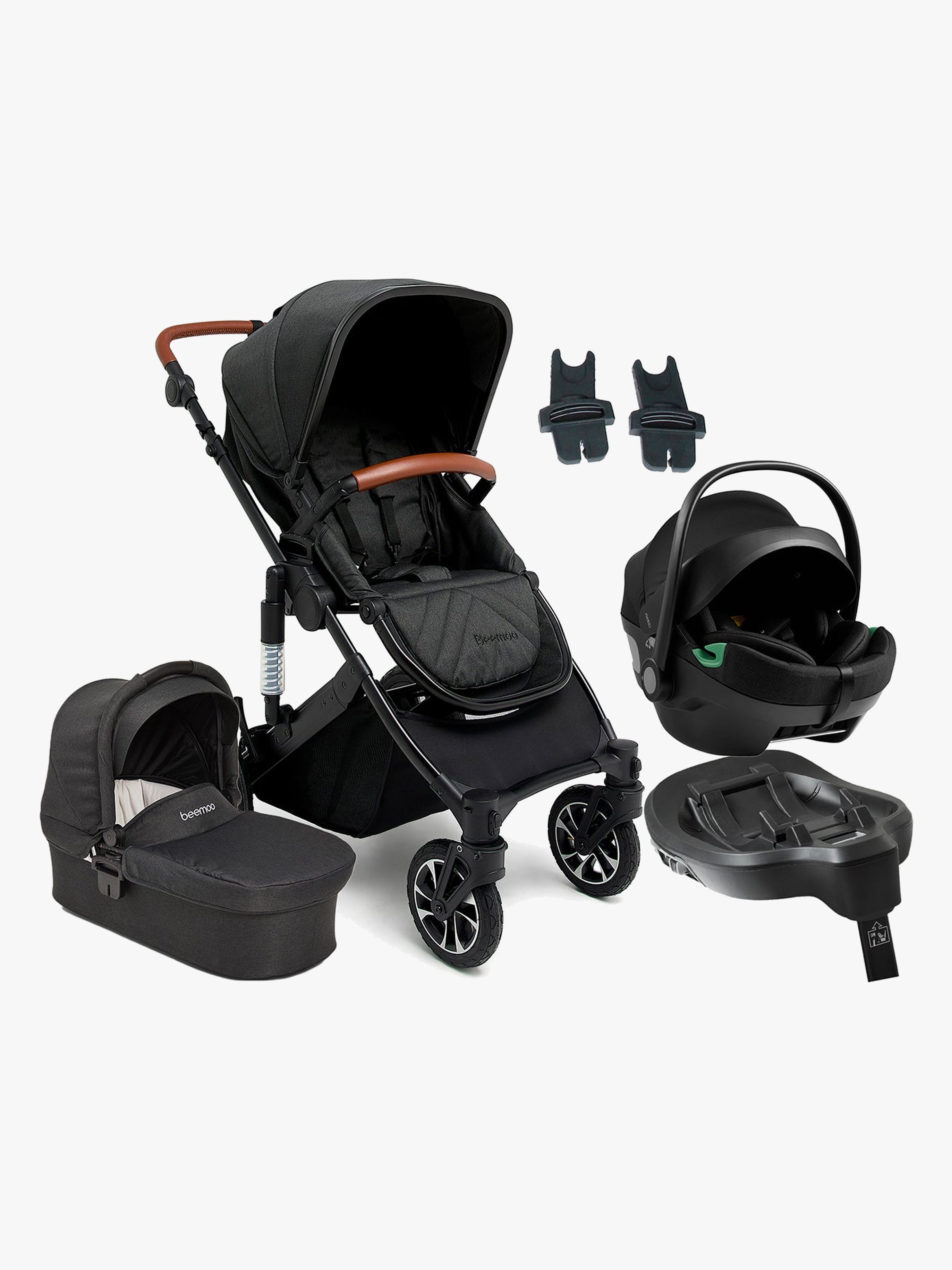 Beemoo Maxi 4 Duovagn inkl. Axkid GOKID Babyskydd &  Bas, Black/Black