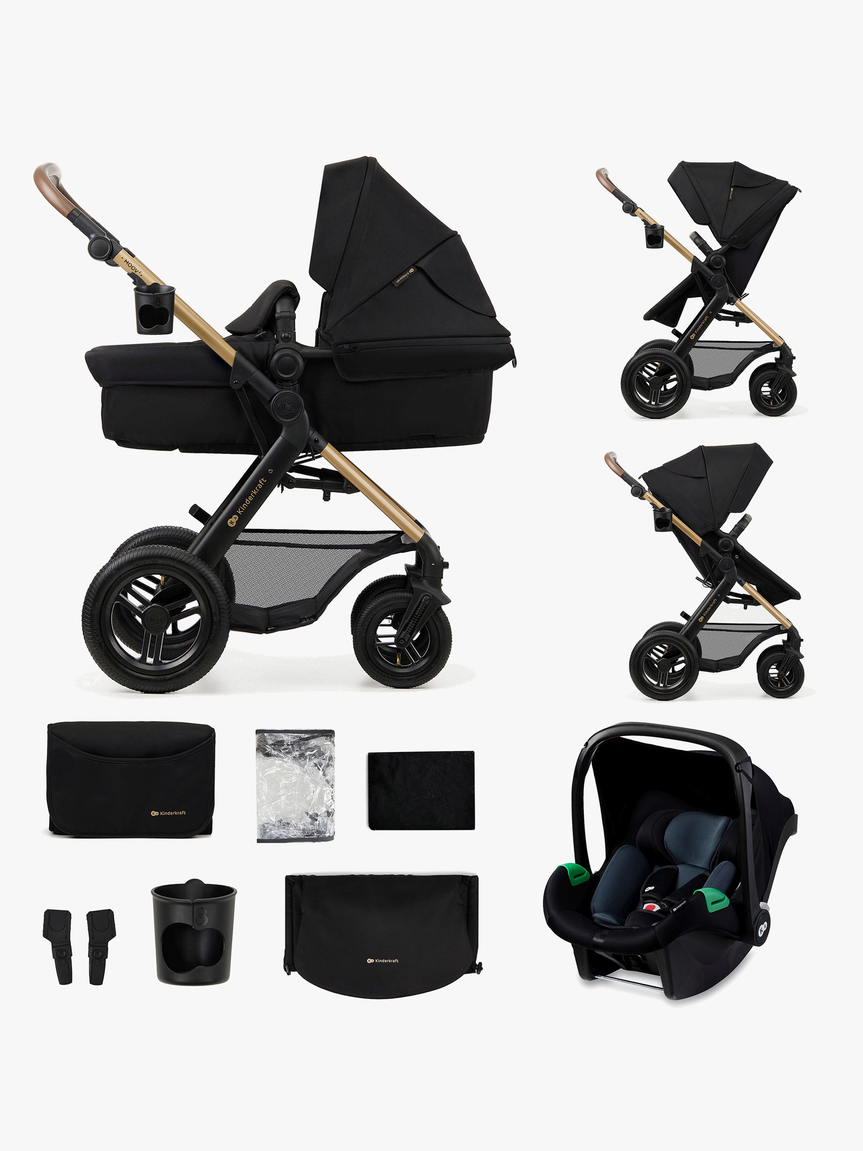 Kinderkraft MOOV 2 Air 3-in-1 Kombivagn – i-Size godkänd från nyfödd, 27 kg