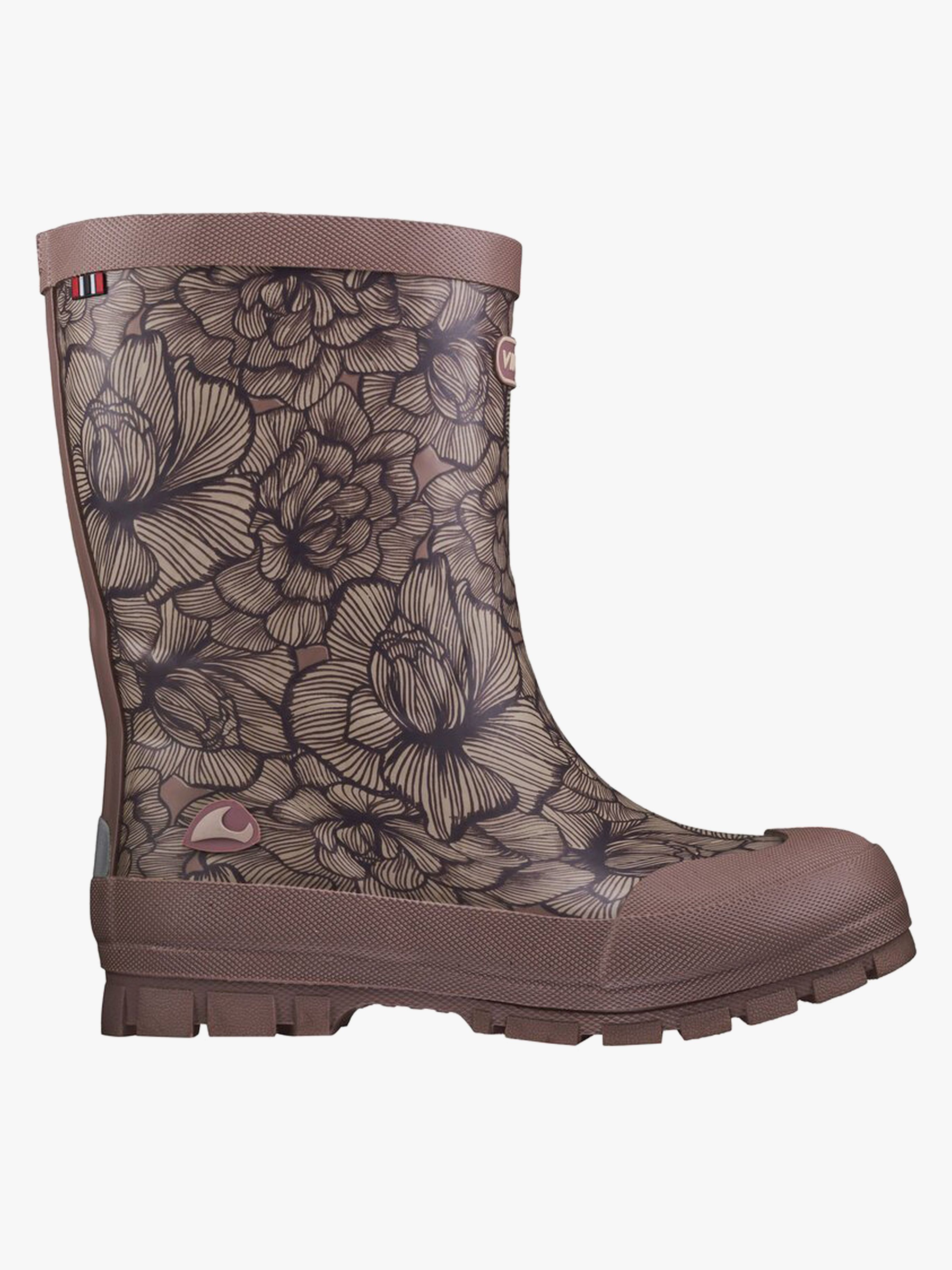 Viking Jolly Thermo Print Fodrade Gummistövlar, Dusty Pink/Cream, 25