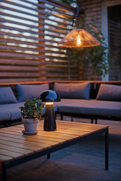 Star Trading Bordslampa Mushroom, Svart
