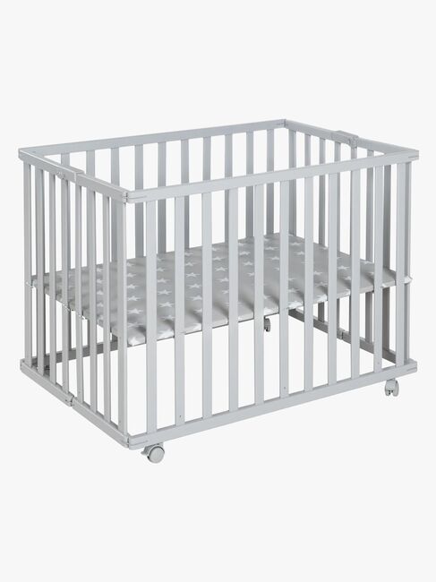 Roba Hopfällbar Lekhage med Hjul, Taupe