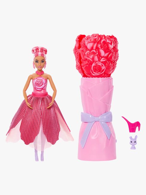 Barbie Petal Pop Flower Surprise Docka Ros, Röd