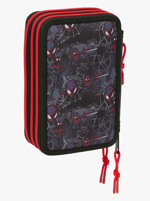 Marvel Spider-Man Miles Morales  Fyllt Trippelpennfodral 37 Delar, Svart