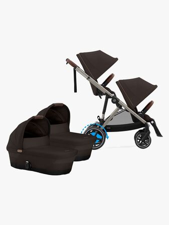 Cybex e-Gazelle S Tvillingvagn, Chocolate Brown/Taupe
