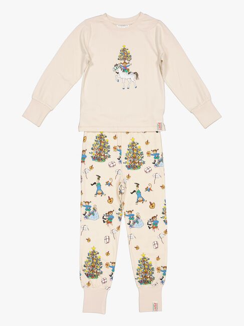Geggamoja  Tvådelad Julpyjamas Pippi Långstrump, Beige