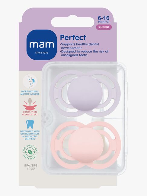 MAM Perfect Napp Silikon 2-Pack 6-16m, Rosa