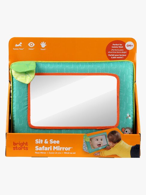 BrightStarts Safari Mirror Aktivitetsleksak, Grön/Mönstrad