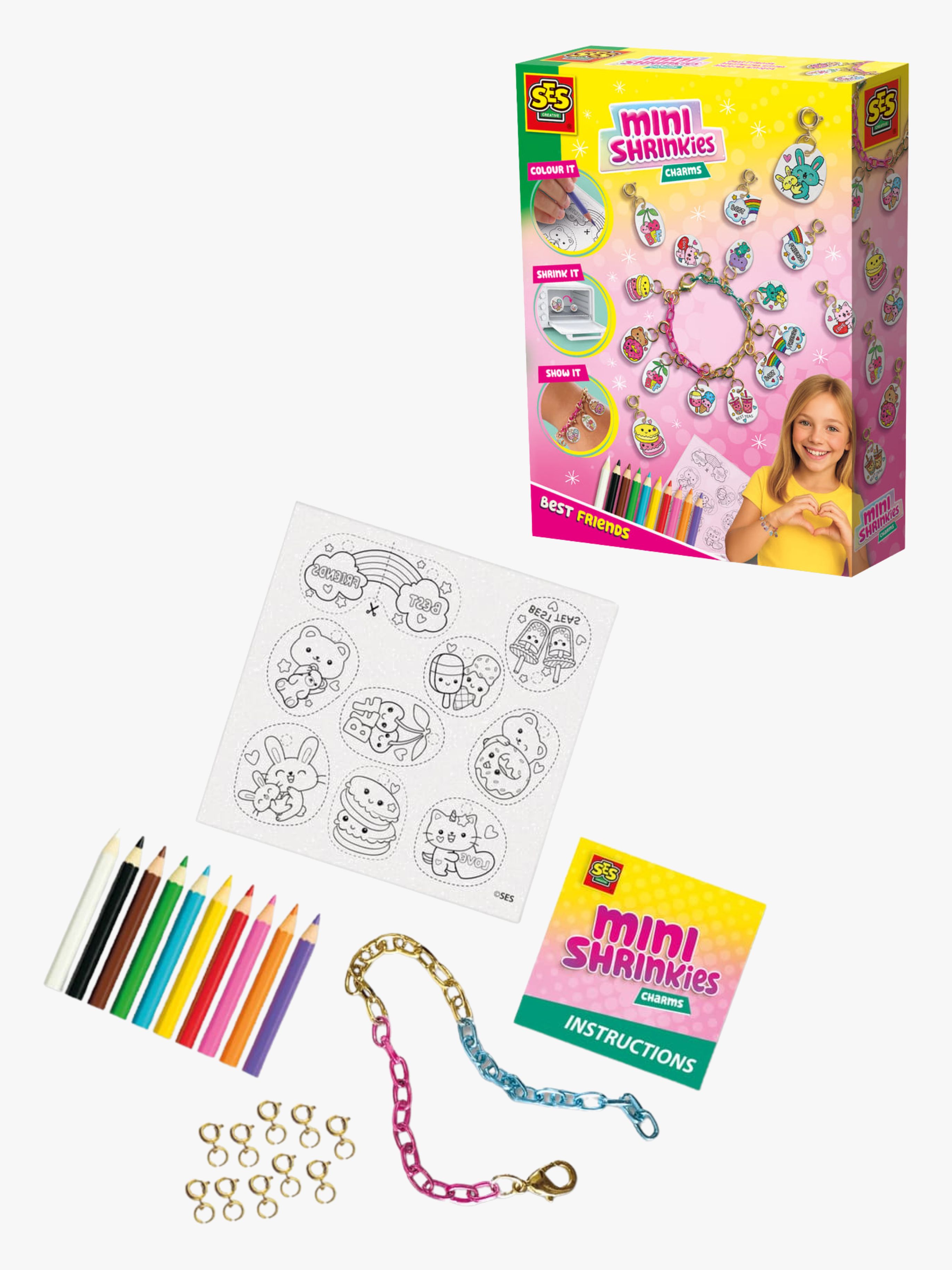 SES Creative Mini Shrinkies Pysselset Berlocker BFF