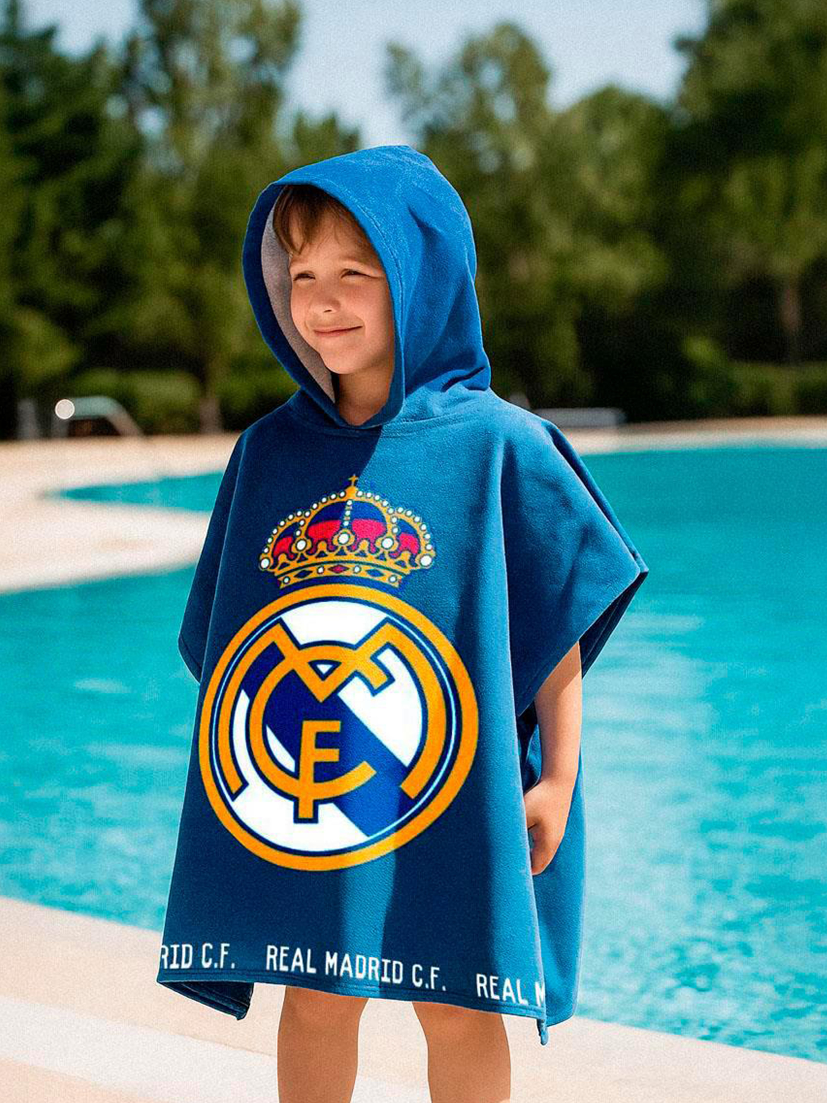 Real Madrid Strandponcho Microfiber, Blå