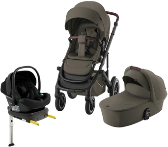 Britax Smile 5Z Duovagn inkl. Beemoo Route Babyskydd & Bas, Urban Olive Lux/Black Stone