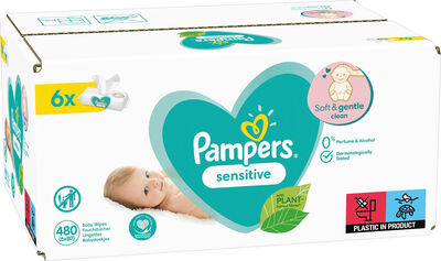 Pampers Sensitive Baby Wipes Big pack 6x80-pack