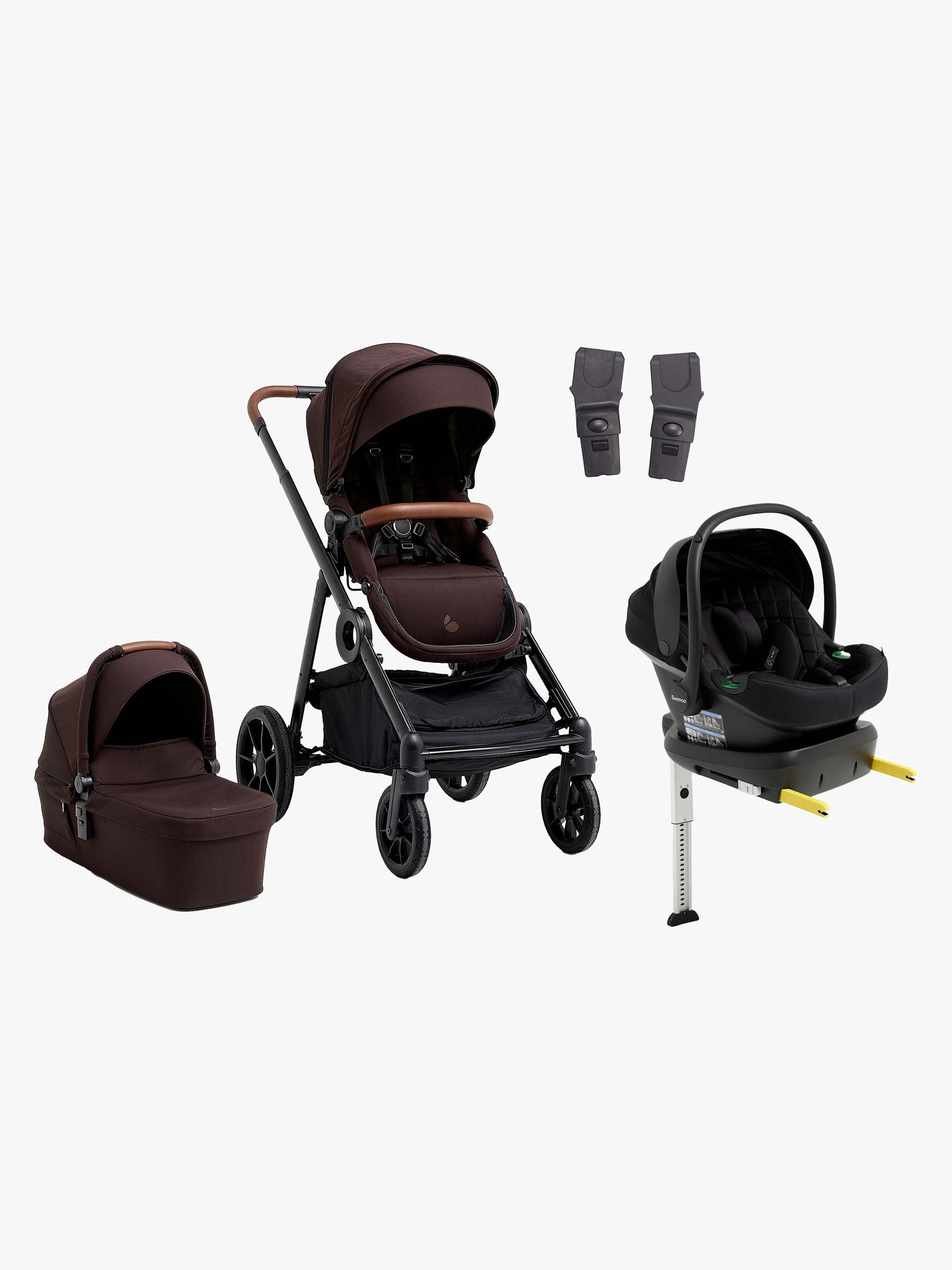 Beemoo Pro Multi 2 Duovagn Inkl. Route i-Size Babyskydd &  Bas Espresso Brown/Black Stone